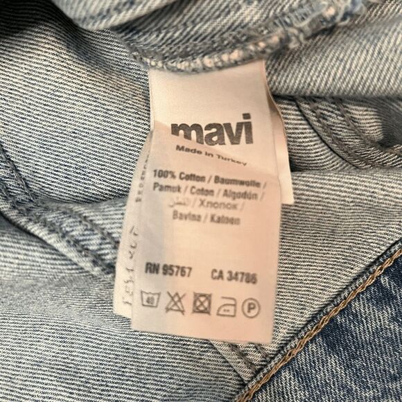 Mavi Jeans Co. Women's Denim Jacket‎ Size S Light Wash Button Front Grommet Hem - Picture 11 of 13